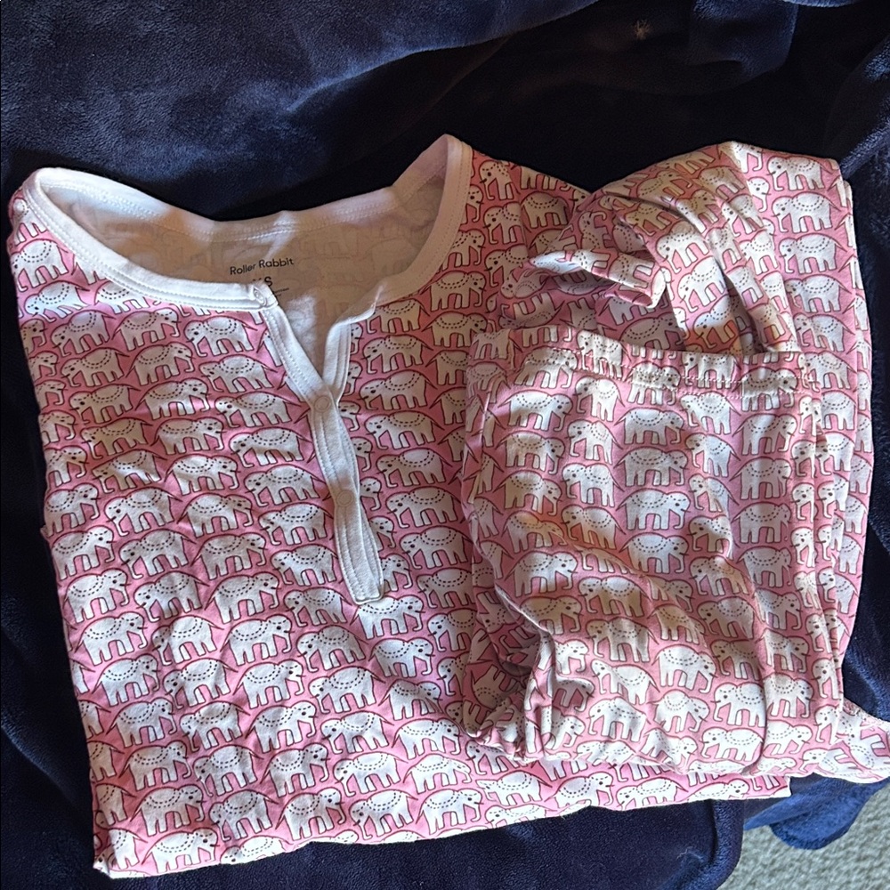 Roller Rabbit Pink Elephant Pajama Set
